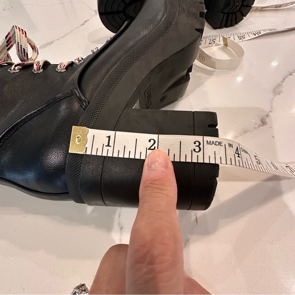 Rouge Helium Womens Regal Platform Lace Up Combat Boots Size 8 Black Side Zip - Picture 13 of 16